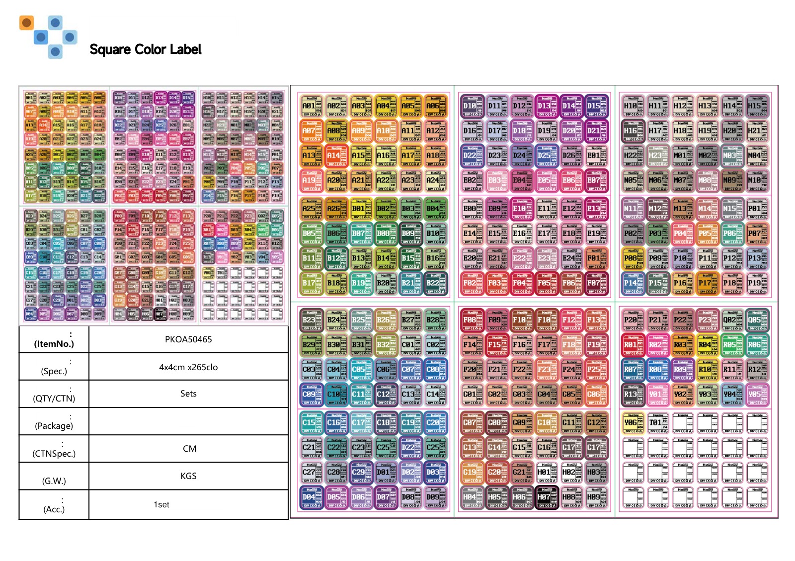 Square Color Label | Custom OEM Fuse Beads Kit